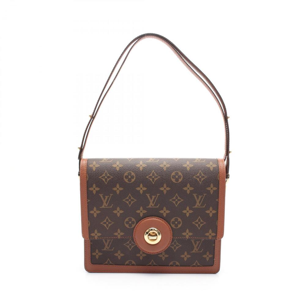 Louis Vuitton Raspail Shoulder Bag Canvas Leather Monogram Brown